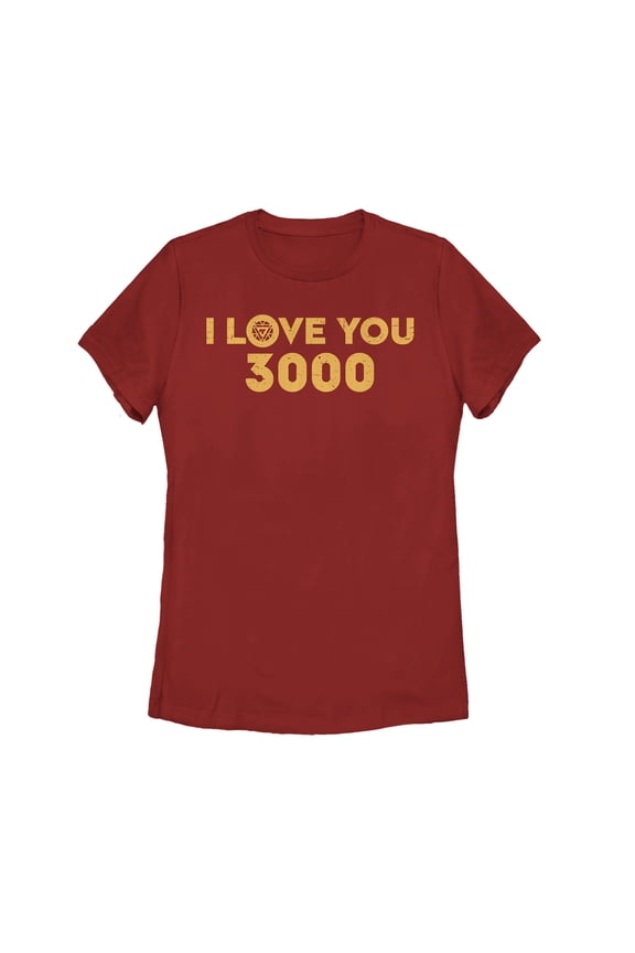 Women's Marvel I Love You 3000 Arc Reactor  Graphic Tee Red Small