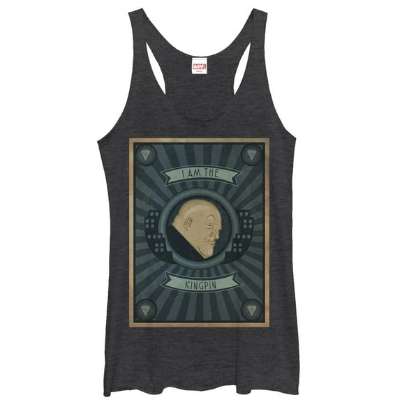 Women's Marvel I am the Kingpin  Racerback Tank Top Black Heather X Large