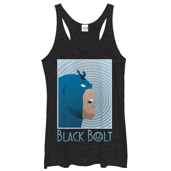 Women's Marvel Inhumans Bolt Voice  Racerback Tank Top Black Heather Medium