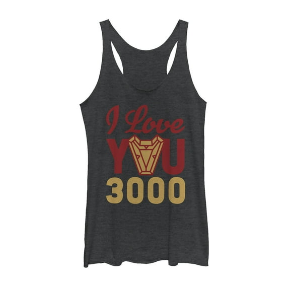 Women's Marvel Iron Man Arc Heart 3000  Racerback Tank Top Black Heather X Small