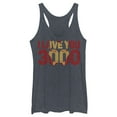 thumbnail image 1 of Women's Marvel Iron Man Forever Love 3000  Racerback Tank Top Navy Blue Heather X Large, 1 of 3