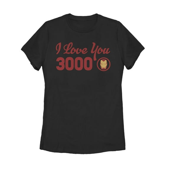 Women's Marvel Iron Man Love 3000 Forever  Graphic Tee Black 2X Large