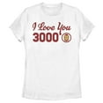 thumbnail image 1 of Women's Marvel Iron Man Love 3000 Forever  Graphic Tee White Small, 1 of 4