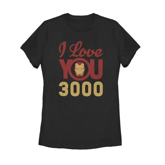 Women's Marvel Iron Man Love 3000 Graphic Tee Black Medium