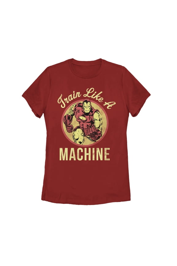 Women's Marvel Iron Man Train Like a Machine Graphic Tee Red Medium