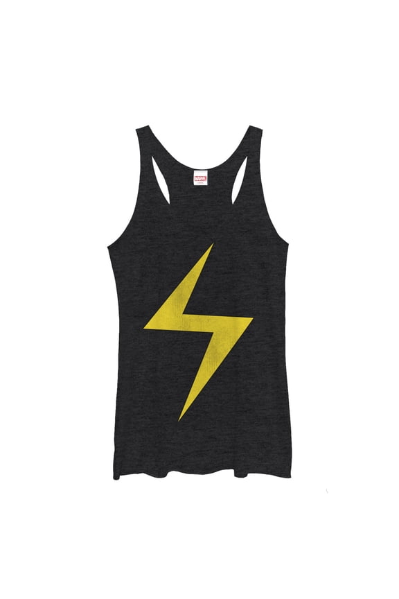 Women's Marvel Lightning Bolt Ms.  Racerback Tank Top Black Heather Small