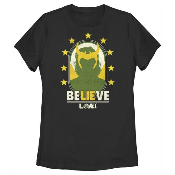 Women's Marvel Loki Believe  Graphic Tee Black Large