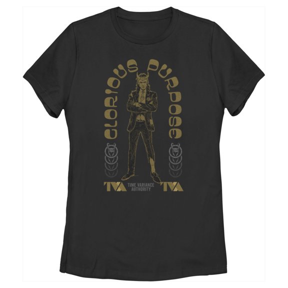 Women's Marvel Loki Glorious Purpose Arch Graphic Tee Black Medium