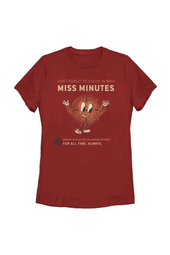 Women's Marvel Loki Miss Minutes Check In Graphic Tee Red Large