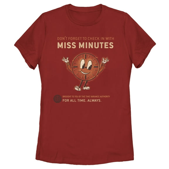 Women's Marvel Loki Miss Minutes Check In Graphic Tee Red Small