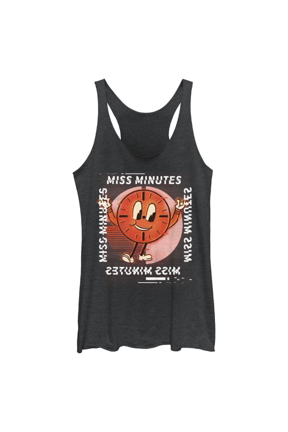 Women's Marvel Loki Miss Minutes Glitch Racerback Tank Top Black Heather X Small