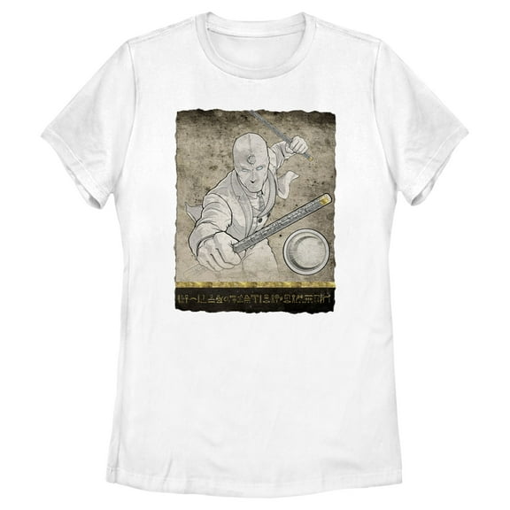 Women's Marvel: Moon Knight Mr. Knight Action Pose  Graphic Tee White Small