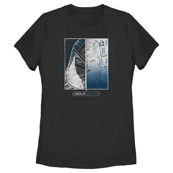 Women's Marvel: Moon Knight Split Face Duo Graphic Tee Black Small