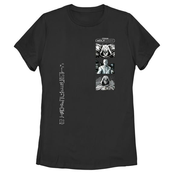 Women's Marvel: Moon Knight Vertical Portrait Panels  Graphic Tee Black Medium