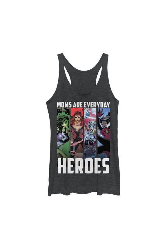 Women's Marvel Mother's Day Everyday Heroes Racerback Tank Top Black Heather X Small