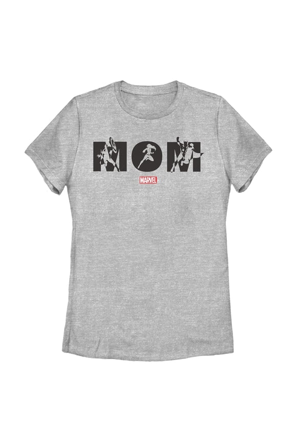 Women's Marvel Mother's Day Superheroes Silhouettes Graphic Tee Athletic Heather Medium