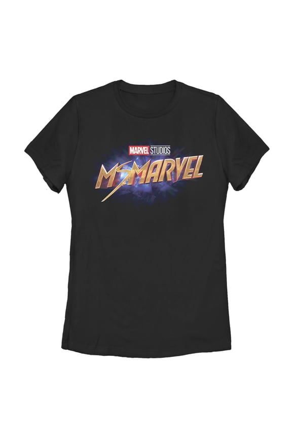 Women's Marvel Ms. Marvel Logo  Graphic Tee Black Small