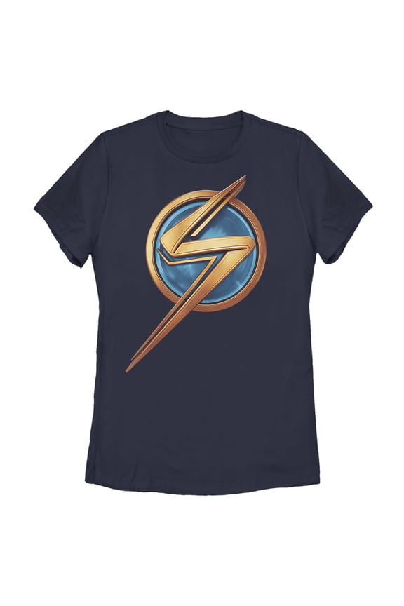 Women's Marvel: Ms. Marvel Logo Icon Graphic Tee Navy Blue Small