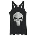 thumbnail image 1 of Women's Marvel Punisher Retro Skull Symbol  Racerback Tank Top Black Heather Large, 1 of 3