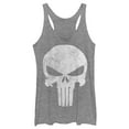 thumbnail image 1 of Women's Marvel Punisher Retro Skull Symbol  Racerback Tank Top Gray Heather X Small, 1 of 3