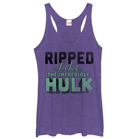 Women's Marvel Ripped Like the Hulk Racerback Tank Top Purple Heather Small