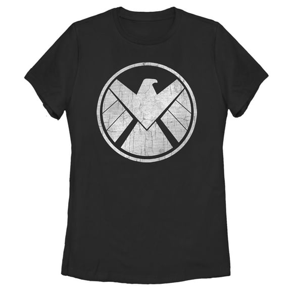 Women's Marvel S.H.I.E.L.D Logo  Graphic Tee Black Large