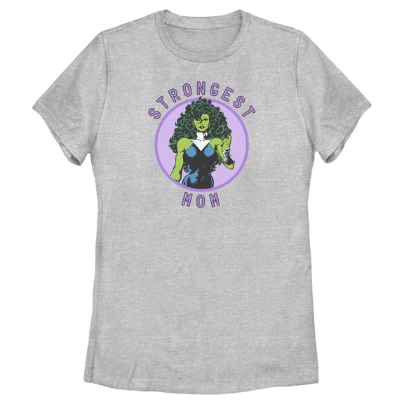 Women's Marvel She-Hulk Strongest Mom  Graphic Tee Athletic Heather 2X Large