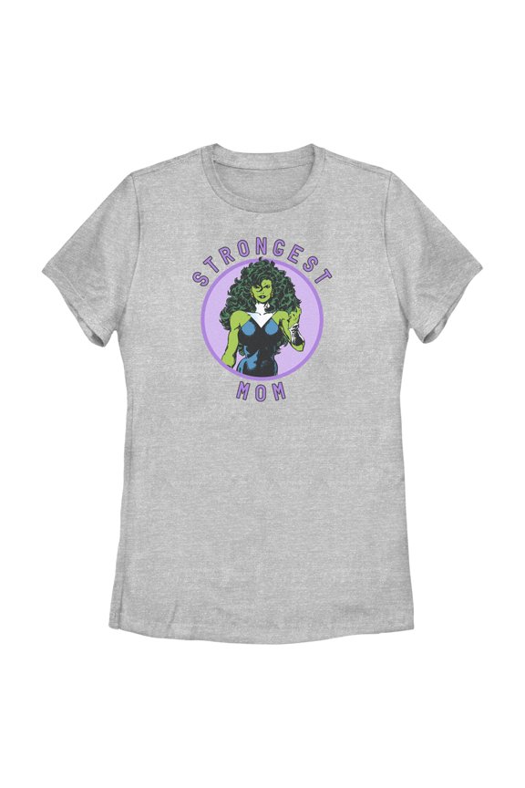 Women's Marvel She-Hulk Strongest Mom Graphic Tee Athletic Heather 2X Large