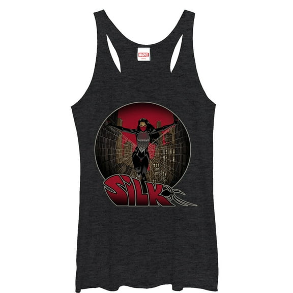 Women's Marvel Silk Racerback Tank Top Black Heather X Large