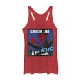 thumbnail image 1 of Women's Marvel Spider-Man Chillin' Like a Hero Racerback Tank Top Red Heather X Large, 1 of 3