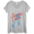 thumbnail image 1 of Women's Marvel Spider-Man Cursive  Scoop Neck Athletic Heather X Large, 1 of 3