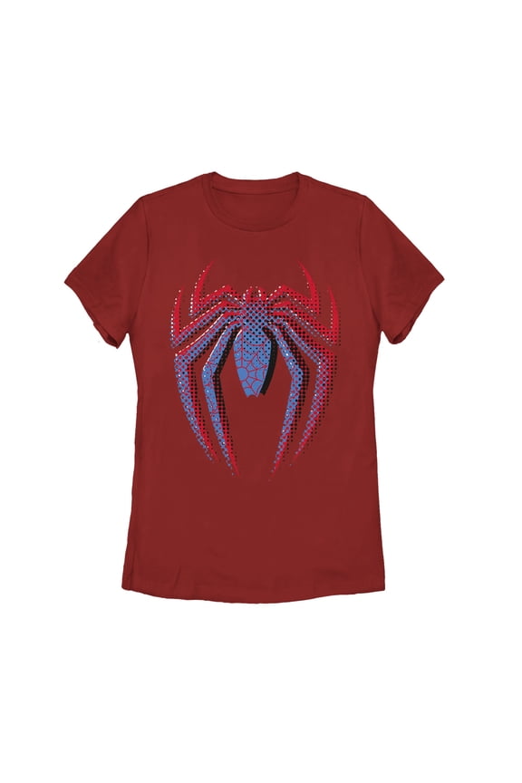 Women's Marvel Spider-Man Dot Logo Graphic Tee Red Small