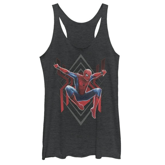 Women's Marvel Spider-Man: Far From Home Diamond Racerback Tank Top Black Heather Small