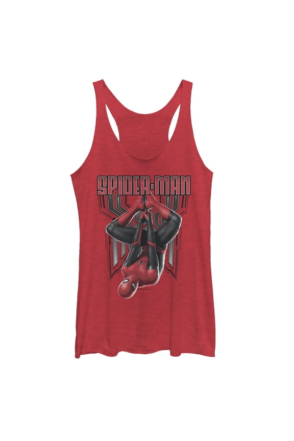 Women's Marvel Spider-Man: Far From Home Hang Racerback Tank Top Red Heather Medium