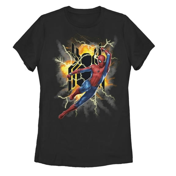 Women's Marvel Spider-Man: Far From Home Lightning Strike Graphic Tee Black Small