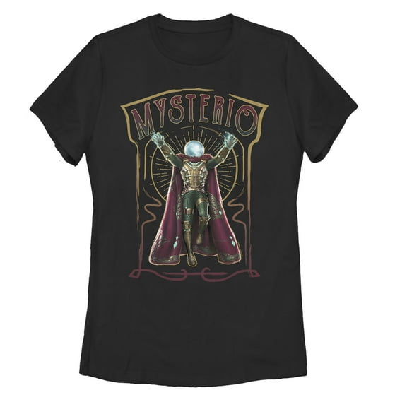 Women's Marvel Spider-Man: Far From Home Mysterio Card  Graphic Tee Black Small