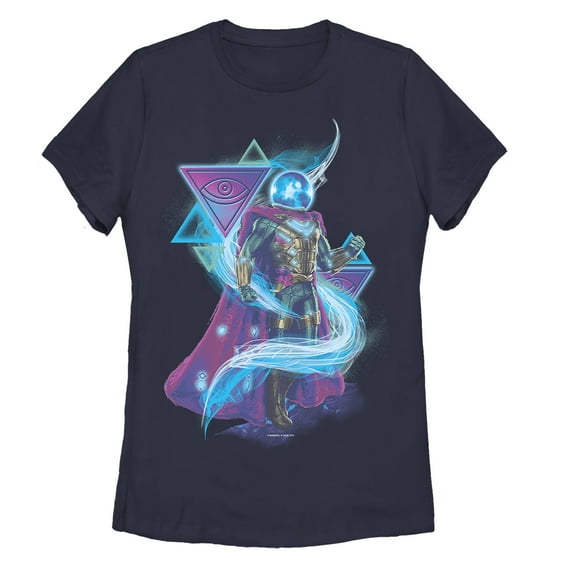 Women's Marvel Spider-Man: Far From Home Mysterio Swirl Graphic Tee Navy Blue Small