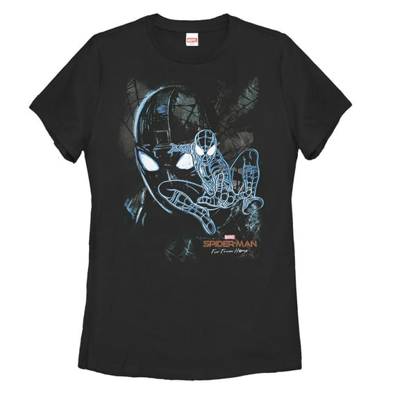 Women's Marvel Spider-Man: Far From Home Shadow Graphic Tee Black Small