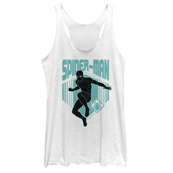 Women's Marvel Spider-Man: Far From Home Shadow Streak Racerback Tank Top White Heather Large