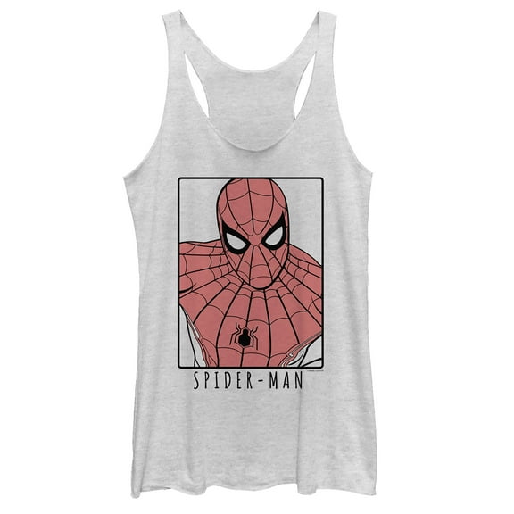 Women's Marvel Spider-Man: Far From Home Sleek Frame  Racerback Tank Top White Heather X Small
