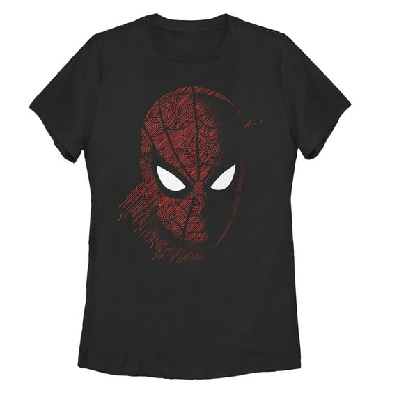 Women's Marvel Spider-Man: Far From Home Tech Pattern Graphic Tee Black 2X Large