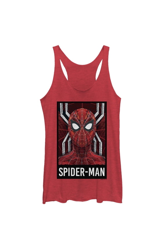 Women's Marvel Spider-Man: Far From Home Tech Suit Racerback Tank Top Red Heather Large