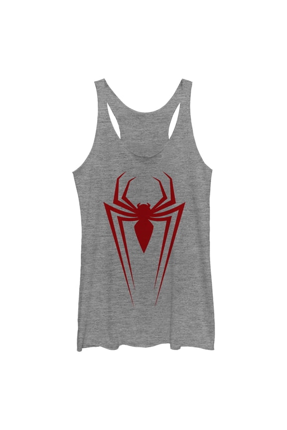 Women's Marvel Spider-Man Icon Badge Racerback Tank Top Gray Heather X Large