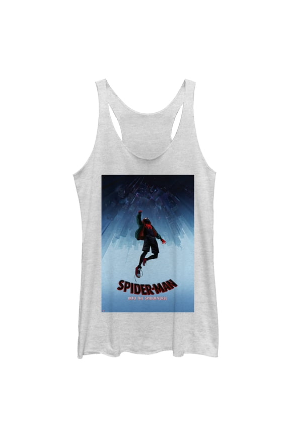 Women's Marvel Spider-Man: Into the Spider-Verse Fall Racerback Tank Top White Heather Large