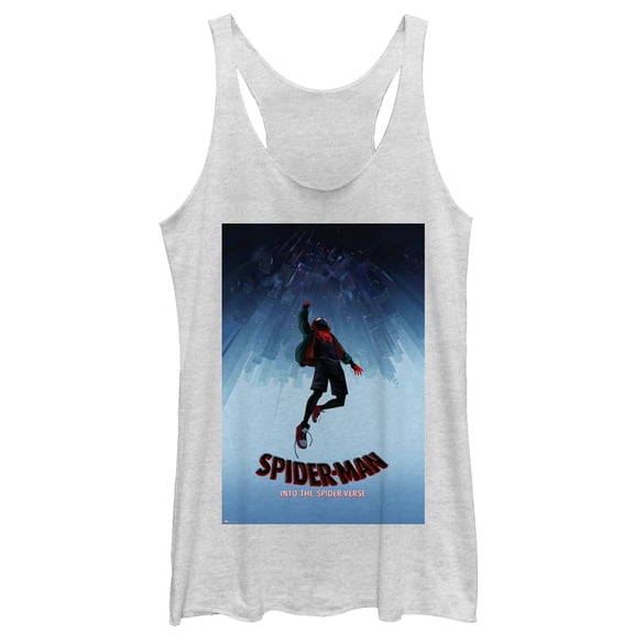 Women's Marvel Spider-Man: Into the Spider-Verse Fall  Racerback Tank Top White Heather Medium