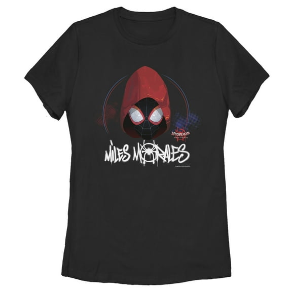 Women's Marvel Spider-Man: Into the Spider-Verse Hooded Miles  Graphic Tee Black 2X Large