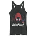 thumbnail image 1 of Women's Marvel Spider-Man: Into the Spider-Verse Hooded Miles Racerback Tank Top Black Heather 2X Large, 1 of 3