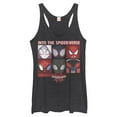 thumbnail image 1 of Women's Marvel Spider-Man: Into the Spider-Verse Mask  Collage  Racerback Tank Top Black Heather 2X Large, 1 of 3