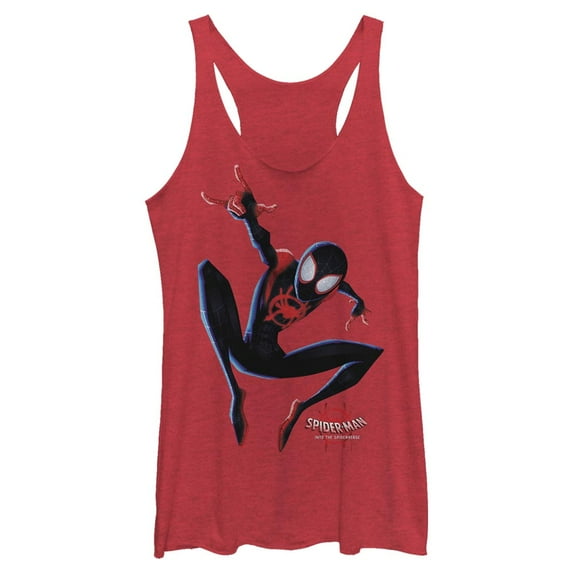 Women's Marvel Spider-Man: Into the Spider-Verse Spider-Ham Flight Racerback Tank Top Red Heather 2X Large