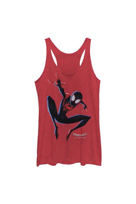 Women's Marvel Spider-Man: Into the Spider-Verse Spider-Ham Flight Racerback Tank Top Red Heather X Small